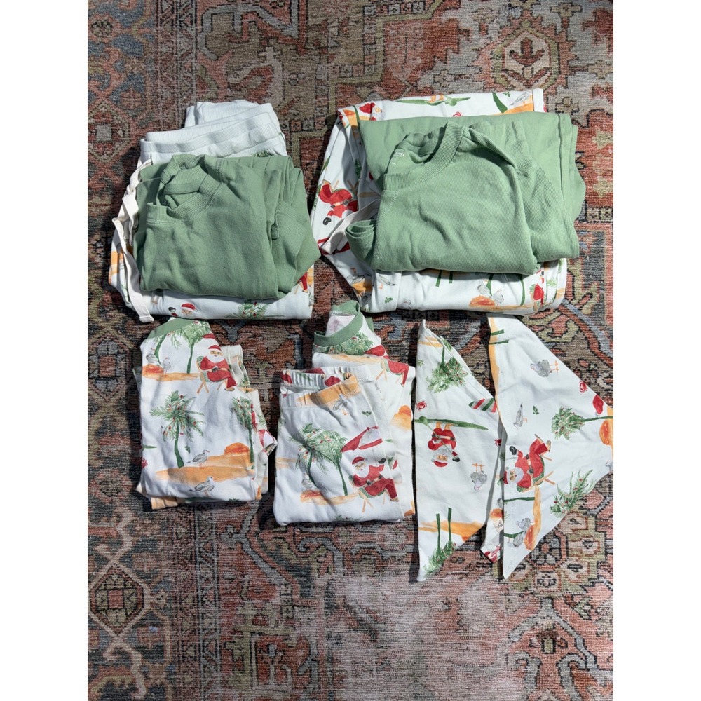 Burt's Bees Baby Matching Family Pajamas Tropical Christmas Santa Set- 10pc
